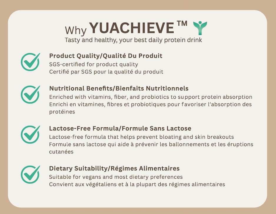 YUACHIEVE Plant-Based Milk Tea Flavored Soy Protein Powder, 20g Protein, 3.5g BCAA, with Probiotics