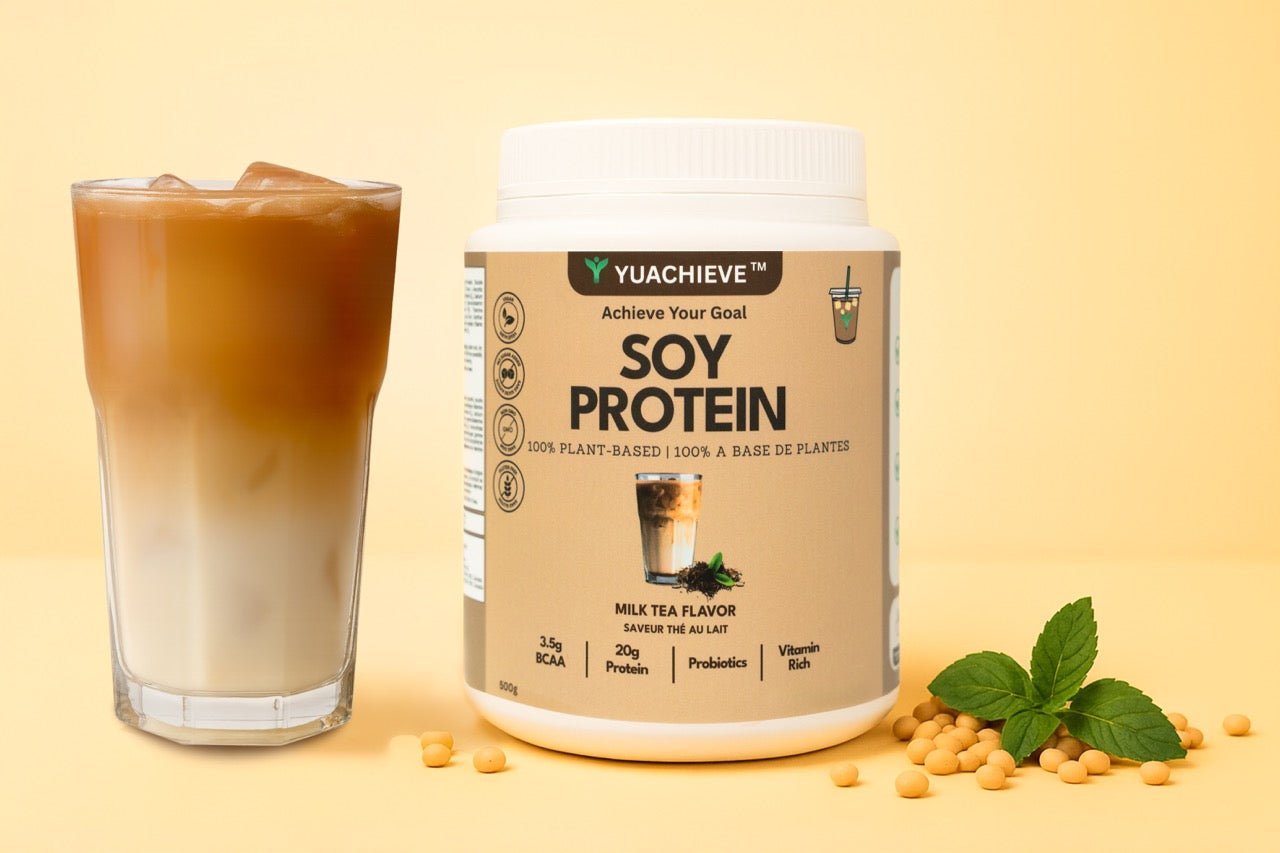 YUACHIEVE Plant - Based Milk Tea Flavored Soy Protein Powder, 20g Protein, 3.5g BCAA, with Probiotics - YUACHIEVE™ - YUACHIEVE™