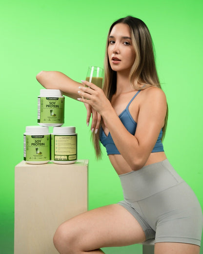YUACHIEVE Plant - Based Matcha Latte Flavored Soy Protein Powder, 20g Protein, 3.1g BCAA, with Probiotics - ＹＵＡＣＨＩＥＶＥ™ - ＹＵＡＣＨＩＥＶＥ™