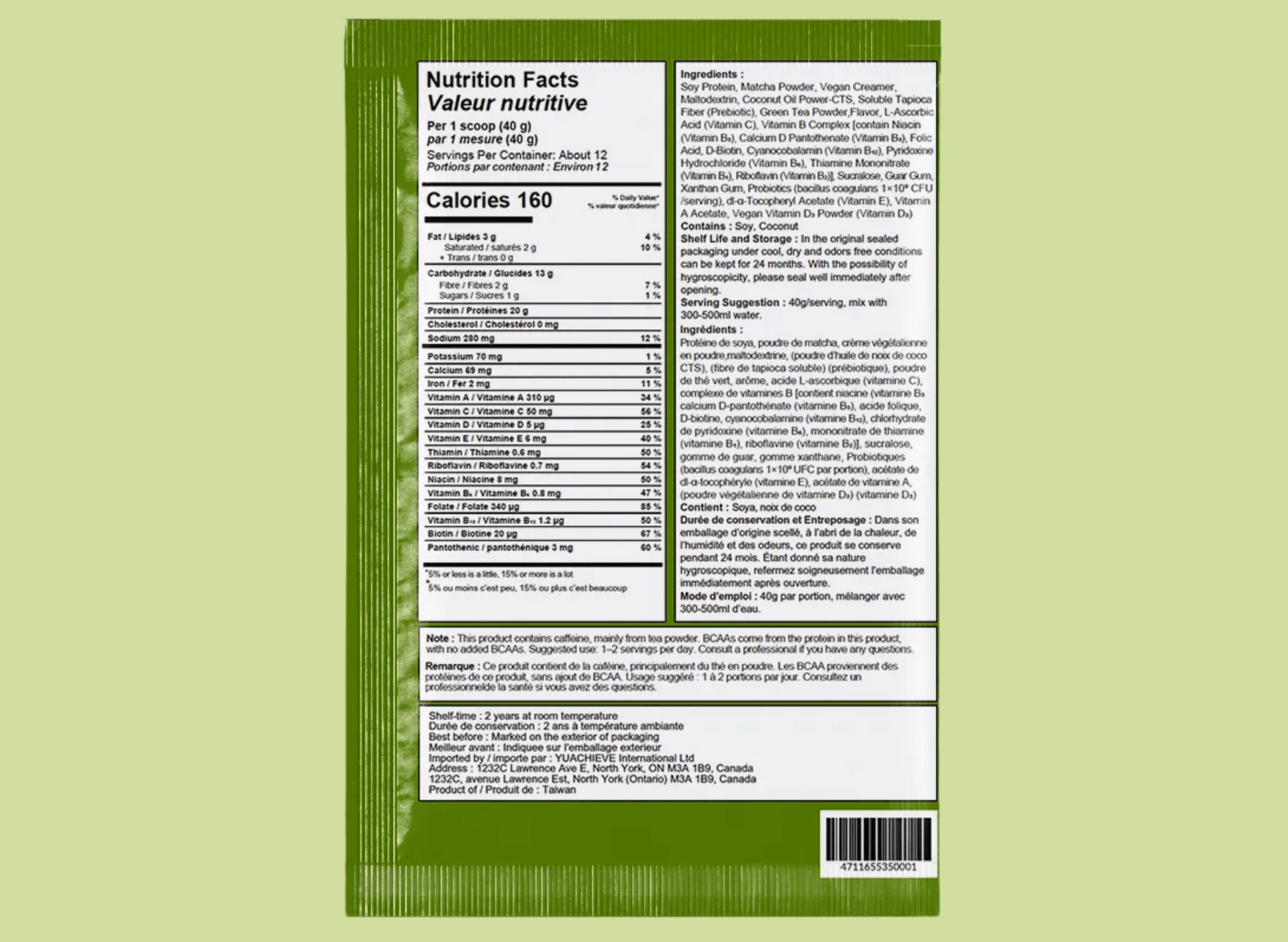 Matcha Latte Soy Protein Sachet - YuAchieve™-YuAchieve™