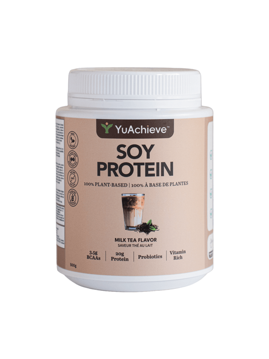 YuAchieve Protein - Plant - Based Milk Tea Flavored Soy Protein Powder, 20g Protein, 3.5g BCAA, with Probiotics - ＹＵＡＣＨＩＥＶＥ™ - ＹＵＡＣＨＩＥＶＥ™